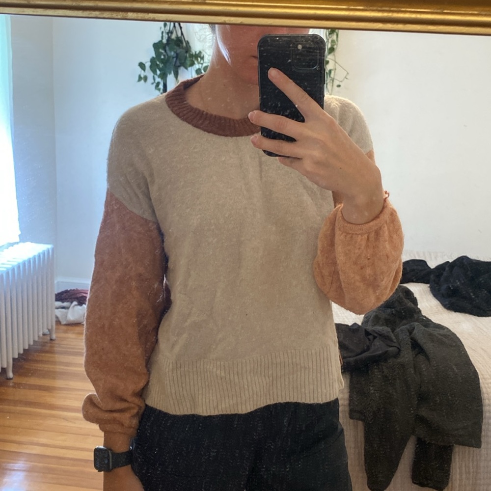 Madewell sweater size small brown tan cream
